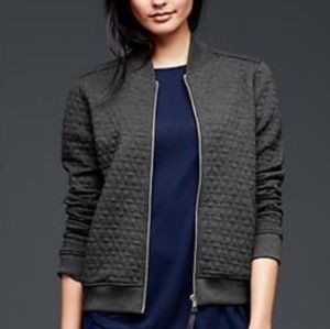 Gap jacquard quilted full-zip bomber